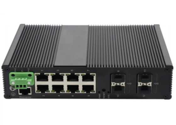 Zarządzany przełącznik światłowodowy POE 10 GB Ethernet 4 gniazda SFP+ 10 GB i 8 portów Gigabit POE