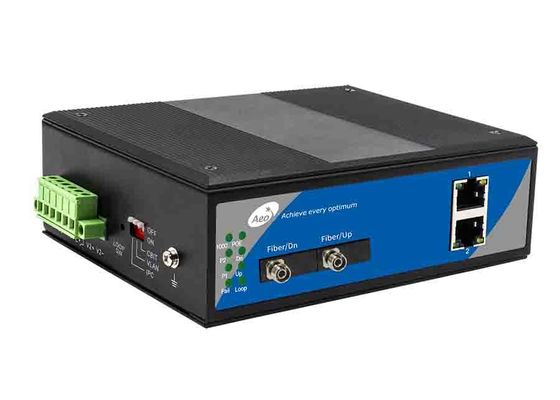 Przemysłowy przełącznik światłowodowy Ethernet z pętlą pierścieniową 10/100 Mb/s 2 porty POE i 2 porty światłowodowe