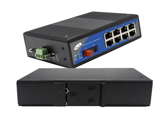 1 port światłowodowy Przełącznik światłowodowy POE, IEEE 802.3af / At Przełącznik sieciowy POE 8-portowy