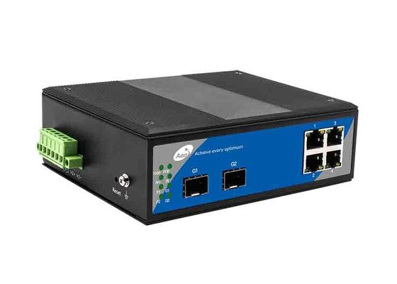 Kaskadowy przełącznik światłowodowy SFP, 4-portowy przełącznik POE z 2 SFP