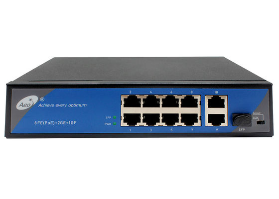 IPC Extender 250m 10 / 100M 8-portowy przełącznik POE z łączem światłowodowym