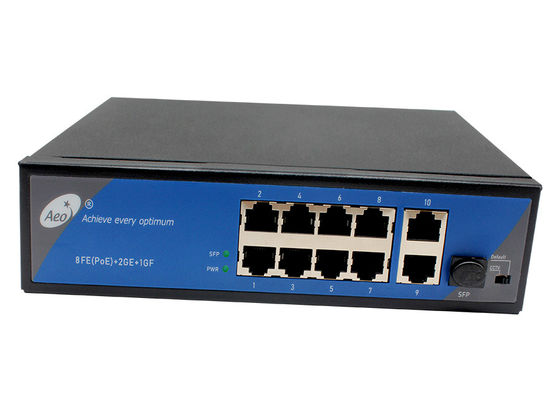 Przemysłowy przełącznik światłowodowy IP40 1 Gigabit SFP i 2 porty Gigabit Uplink oraz 8 portów 10/100M POE
