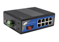 8-portowy przemysłowy konwerter mediów Światłowód na Ethernet 1 porty światłowodowe i 8 portów Ethernet POE