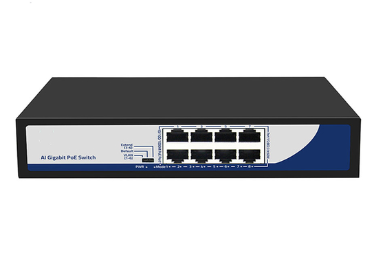 8 portów Full Gigabit PoE Switch z PoE Watchdog VLAN QoS dla kamery CCTV