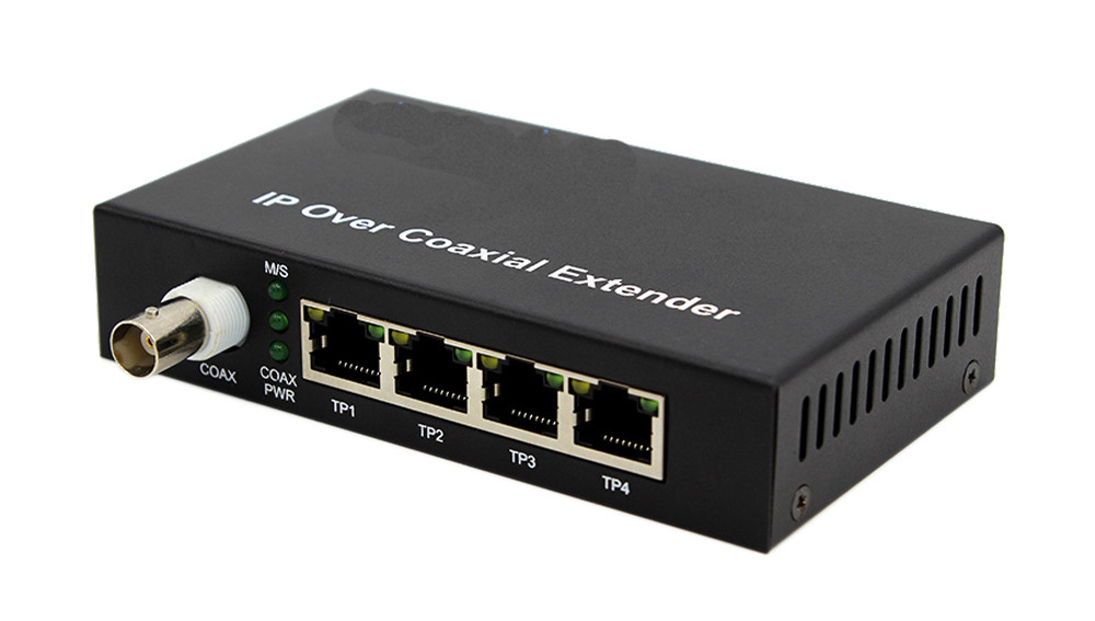 10 / 100M PoE przez koaksjalny rozszerzacz Ethernet i POE przez koaksjalny 4 porty Ethernet 1 BNC