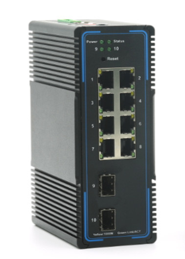 Zarządzany przełącznik światłowodowy POE 10 GB Ethernet, 2 gniazda SFP+ 10 GB i 8 portów Gigabit POE