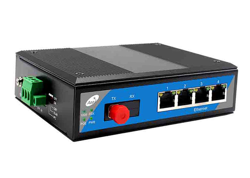 Odległość transmisji 100 km POE Switch z pełnym Gigabitem 1 Fiber i 4 POE Ethernet Porty