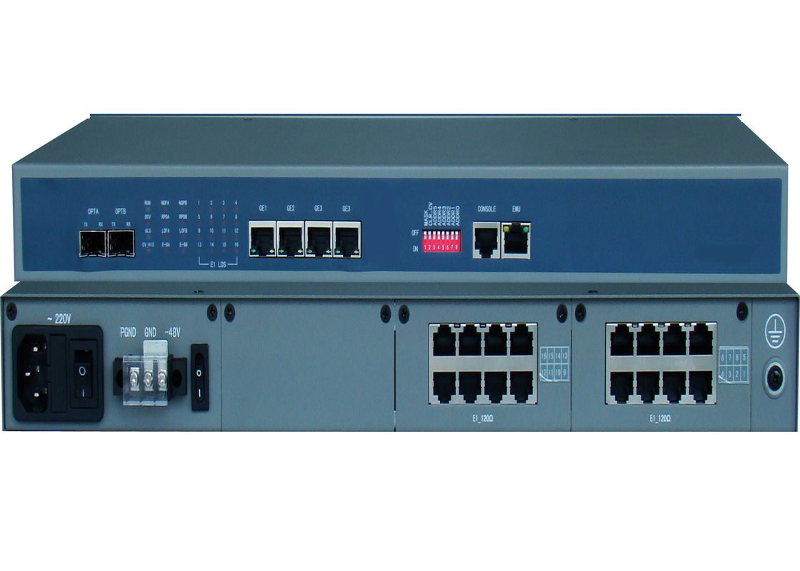 E1 Konwerter światłowodowy z 4/8/16 portami E1 i 4 portami Ethernet i 2 portami SFP