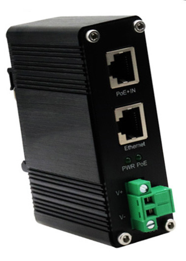 DIN-Rail Industrial 802.3at Gigabit PoE Splitter Wyjściowe napięcie 9VDC