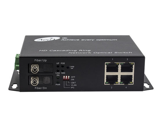 Kaskadowy przełącznik światłowodowy Ethernet 10/100 Mb / s 4 Ethernet 2 porty optyczne