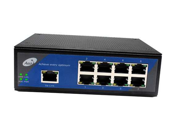 FCC, 8-portowy, przemysłowy przełącznik POE 1 Łącze 100M Uplink 8 portów Ethernet 10 / 100M